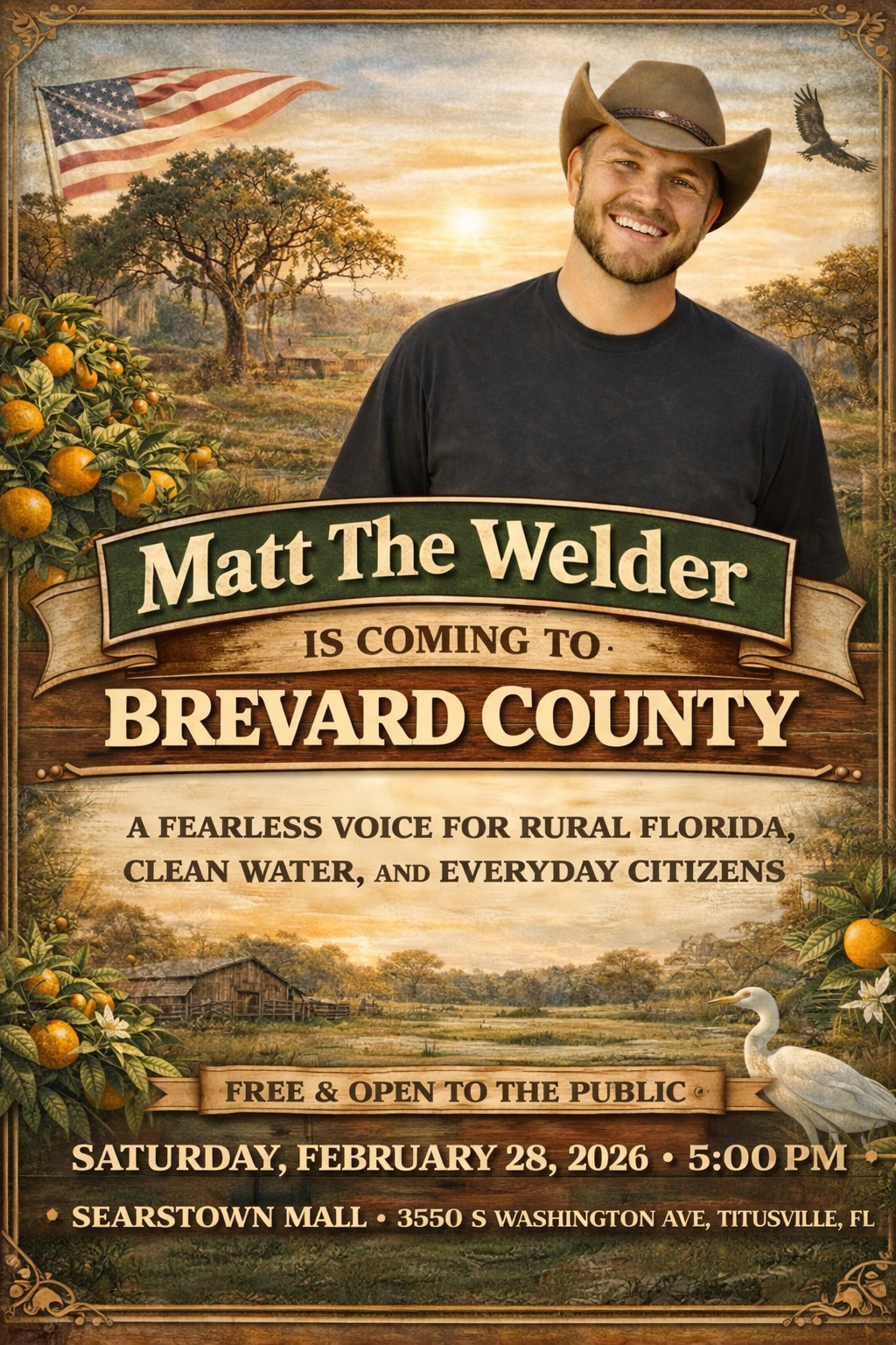 “Matt The Welder Is Coming to Brevard County” — A Community Event Focused on Water, Development, and Local Voices